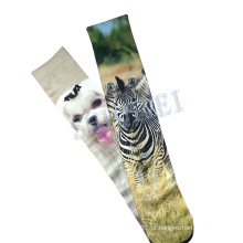Personalizado do poliéster calor transferência sublimação impressão Animal meias